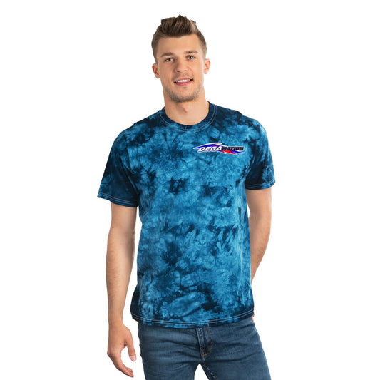 Crystal Blue Tie-Dye Tee, Vibrant Summer Fashion, Casual Wear, Beach Day Essential, Unique Gift for Friends