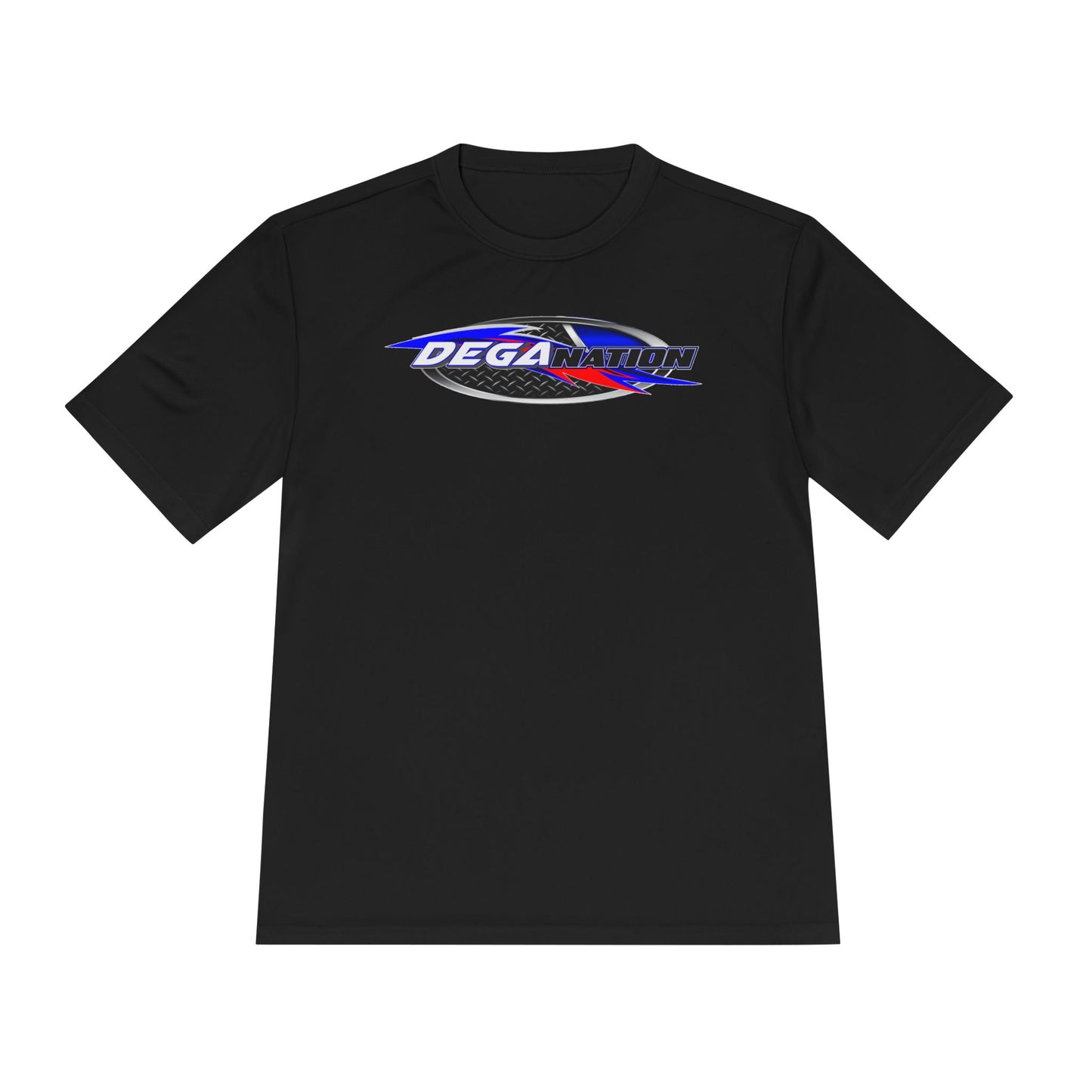 Sporty Unisex Moisture Wicking Tee with DEGA Design, Activewear, Workout T-Shirt, Gift for Athletes, Casual Summer Top
