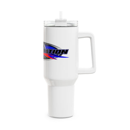 40oz Racing Tumbler with Straw, Car Enthusiast Gift, Travel Mug for Hot/Cold Drinks, Durable & Stylish, Perfect for Road Trips