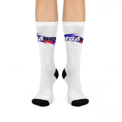 Mega Nation Cushioned Crew Socks | Comfy Sports Socks for Active Lifestyle, Gift for Sports Lovers, Casual Wear, Men's & Women's Socks