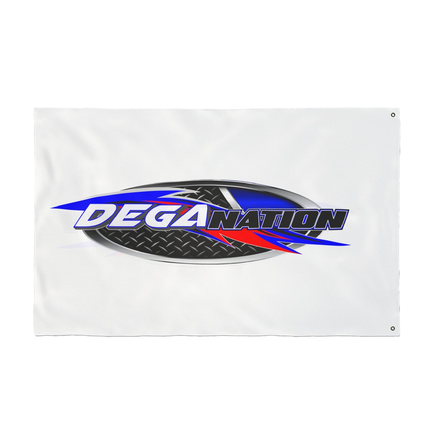 DegaNation Racing Flag — Double-Sided Motorsport Banner