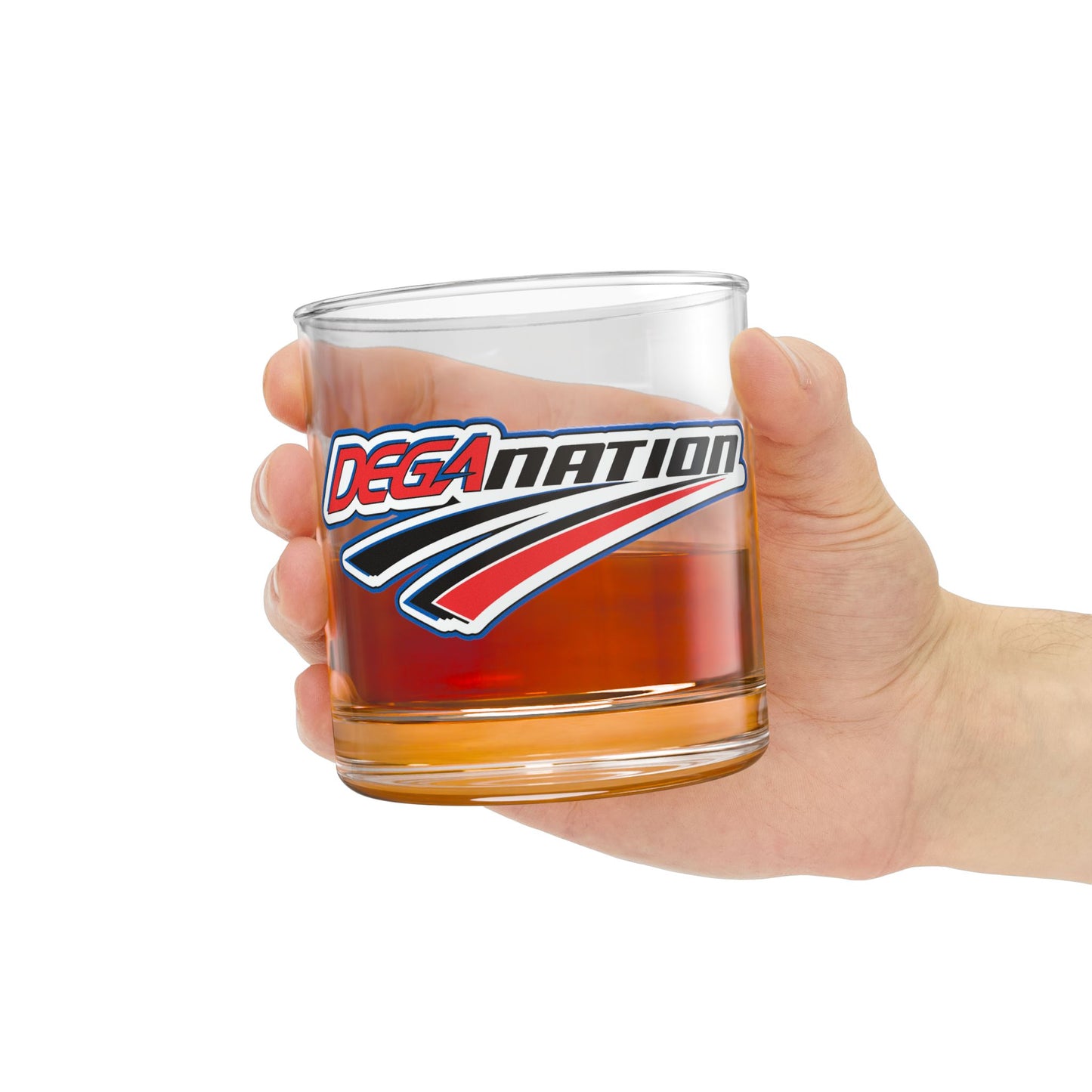 Custom Racing Rocks Glass, 10oz Whiskey
