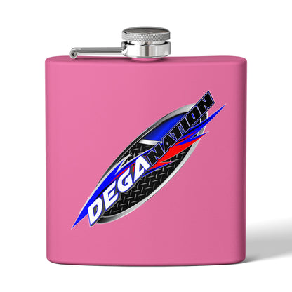 Personalized Deganation Stainless Steel Flask - 6oz Engraved Drinkware for Sports Enthusiasts
