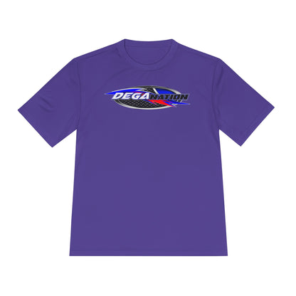 Sporty Unisex Moisture Wicking Tee with DEGA Design, Activewear, Workout T-Shirt, Gift for Athletes, Casual Summer Top