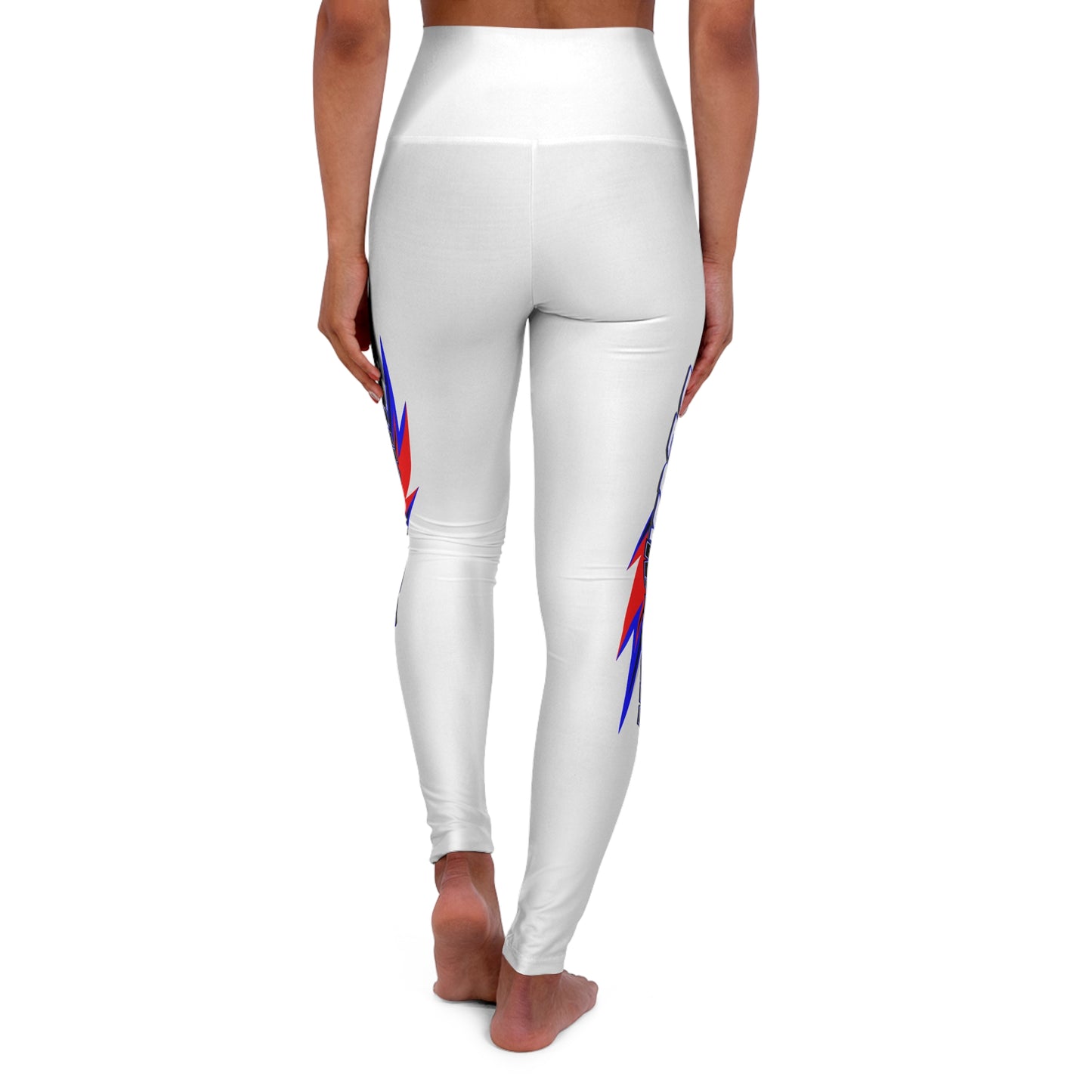 High Waisted Yoga Leggings with Vibrant Lightning Design