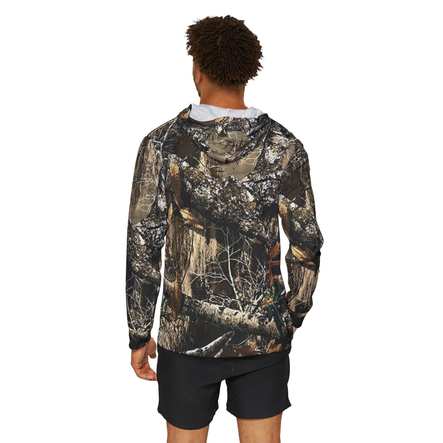 Camo Men's Sports Warmup Hoodie — All-Over Realtree-Style Hunting Print