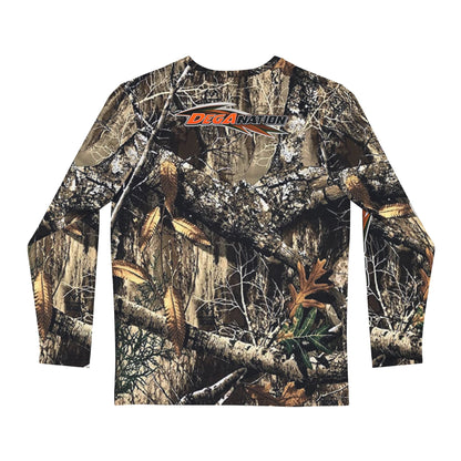 Camo Long Sleeve Shirt — Realtree-Style Hunting Tee with 'DEGA Nation' Logo