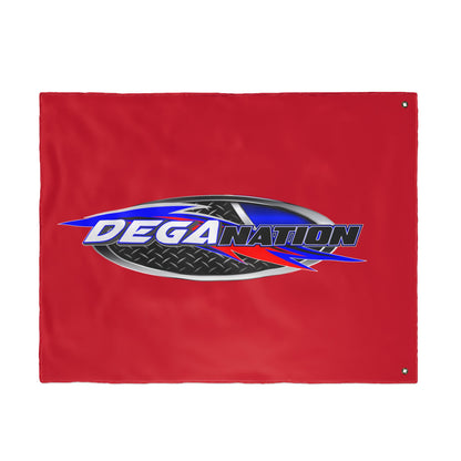 Deganation Racing Flag — Double-Sided Red Motorsport Banner