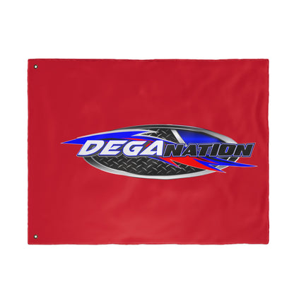 Deganation Racing Flag — Double-Sided Red Motorsport Banner