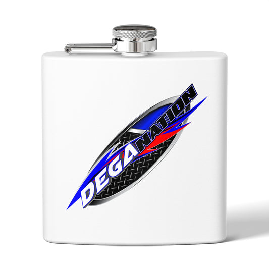Personalized Deganation Stainless Steel Flask - 6oz Engraved Drinkware for Sports Enthusiasts