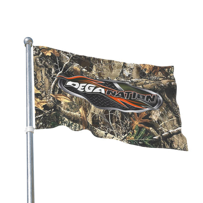 DegaNation Camo Double-Sided Flag — Outdoor Hunting & Truck Banner