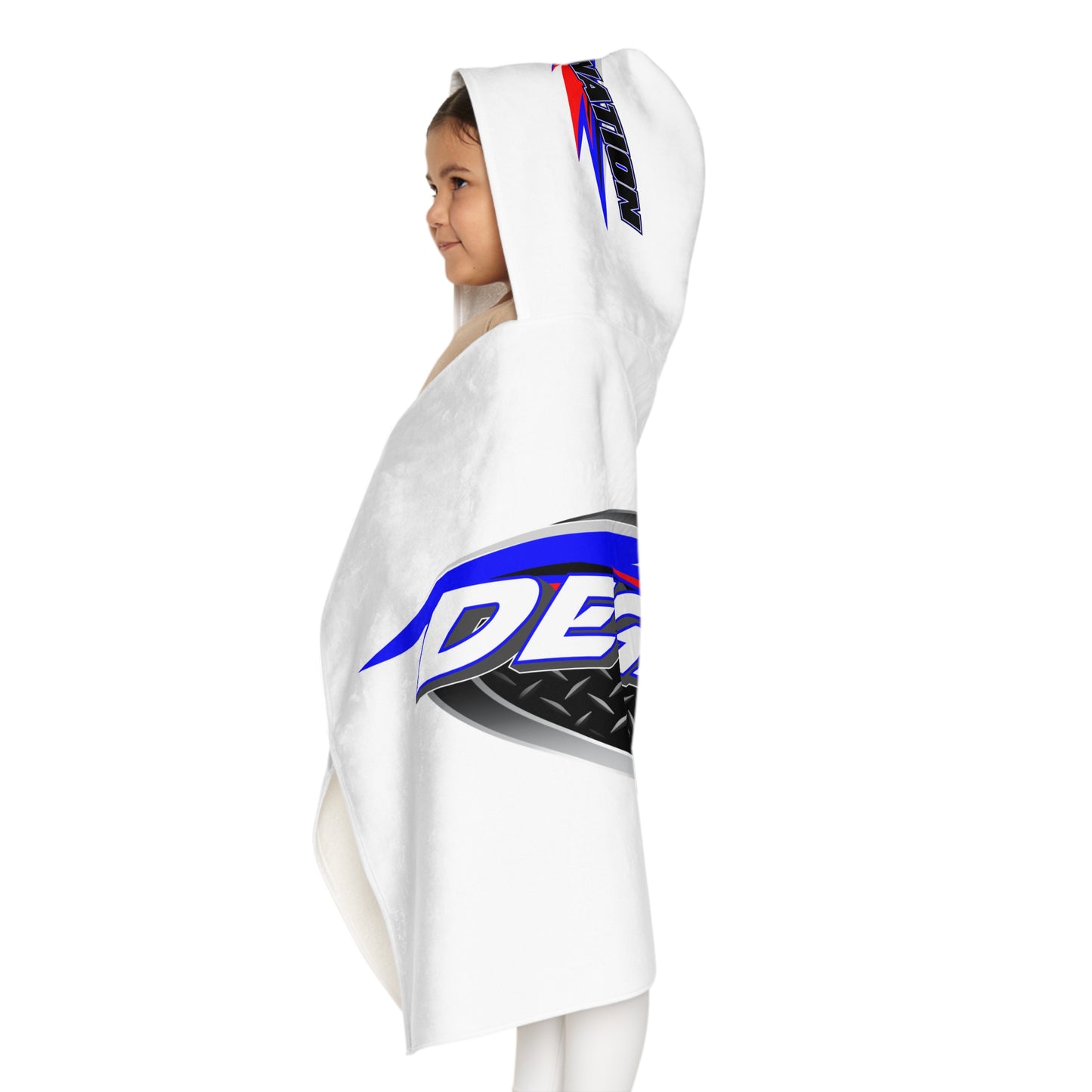 Youth Hooded Towel for Kids, Perfect for Beach Days, Swimming Parties, Pool Fun, Deganation Design, Cozy Drying Experience