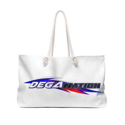 Stylish Weekender Bag for Travel, Gym, Sports, and Daily Use, Perfect Gift for Adventurers and Fitness Enthusiasts, DEGANATION Logo