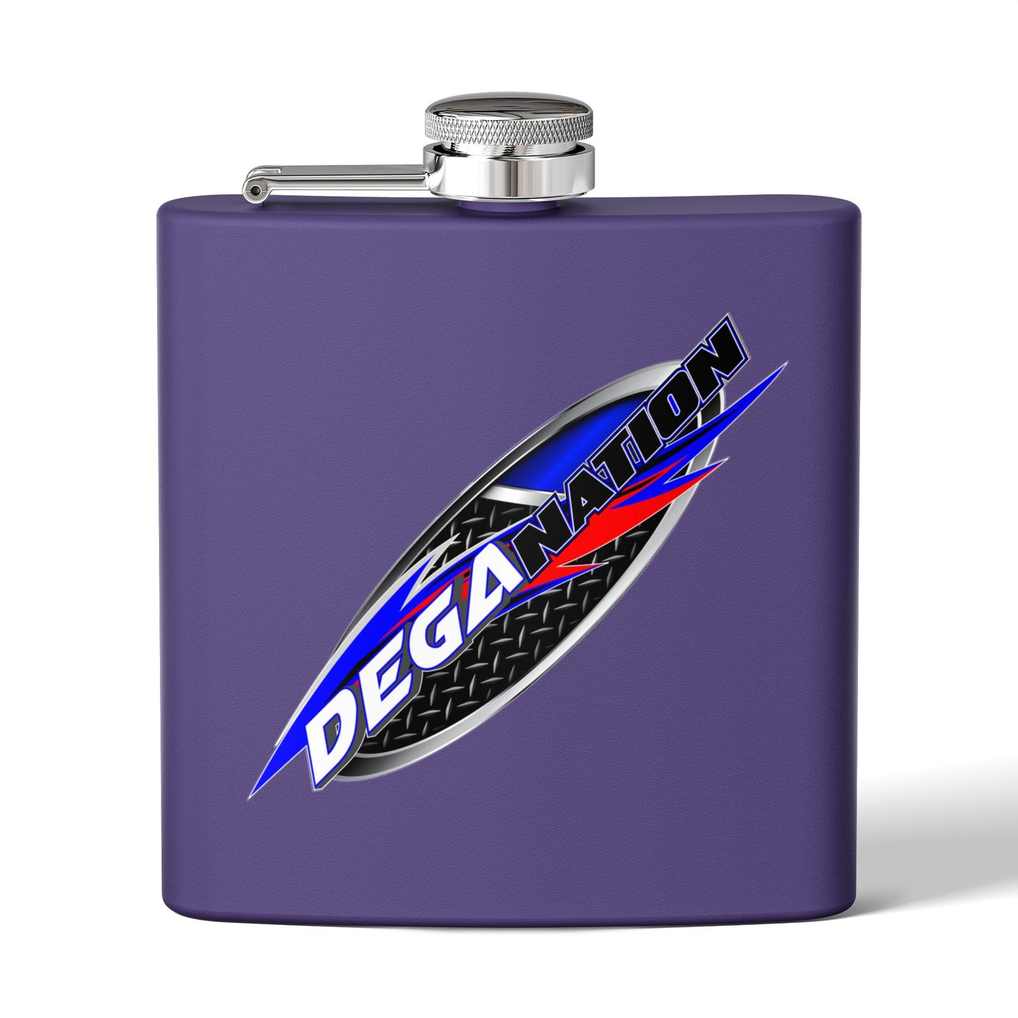 Personalized Deganation Stainless Steel Flask - 6oz Engraved Drinkware for Sports Enthusiasts