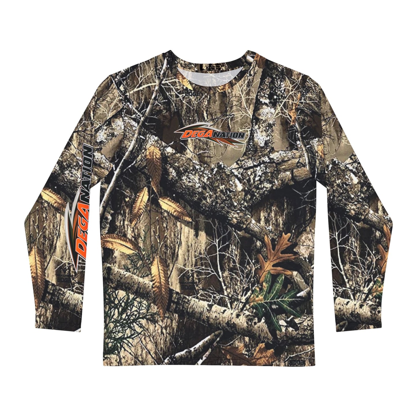 Camo Long Sleeve Shirt — Realtree-Style Hunting Tee with 'DEGA Nation' Logo