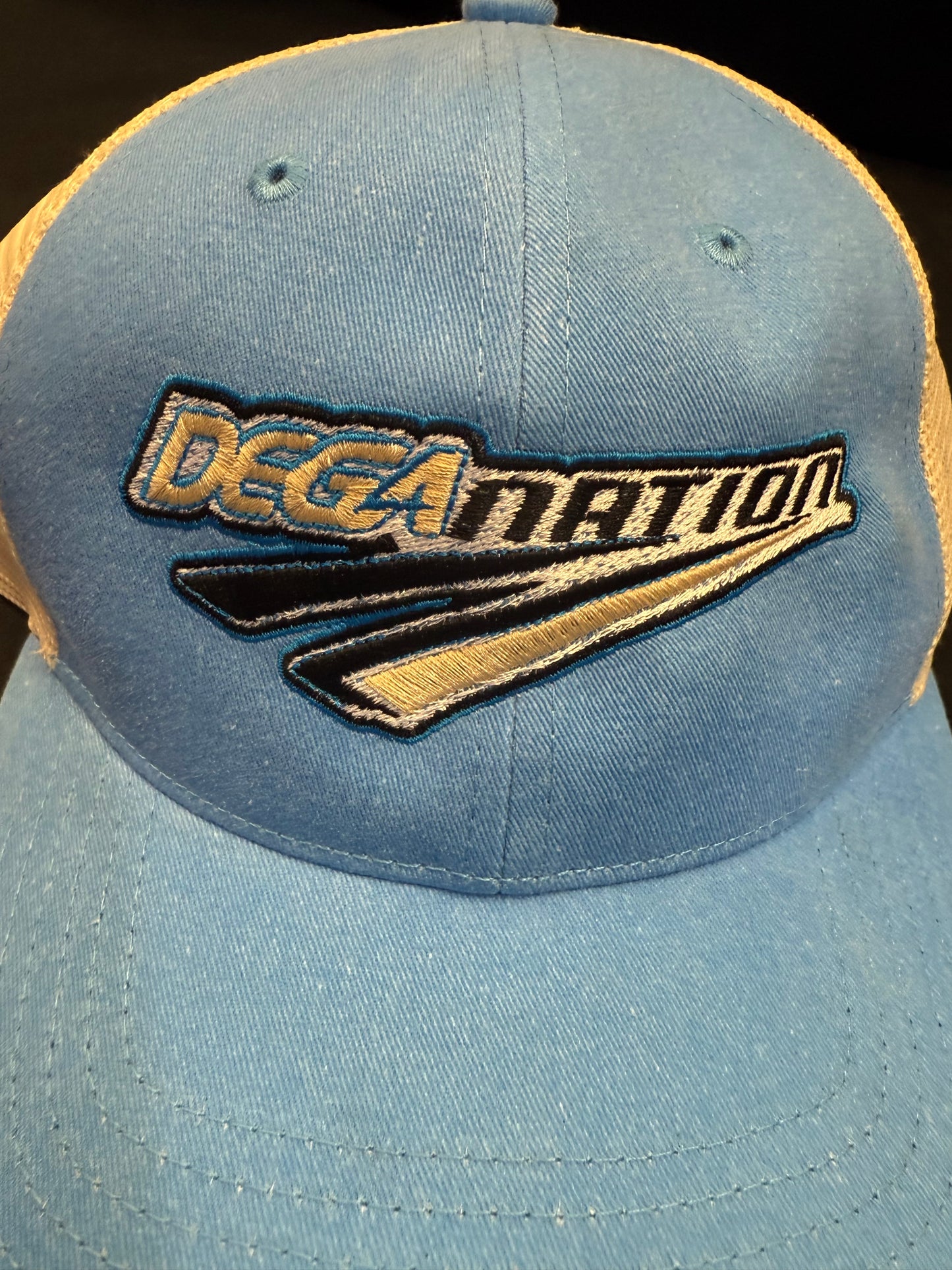 Ladies Blue Babe Ponytail Hat (Light Blue/Beige/Light Blue)