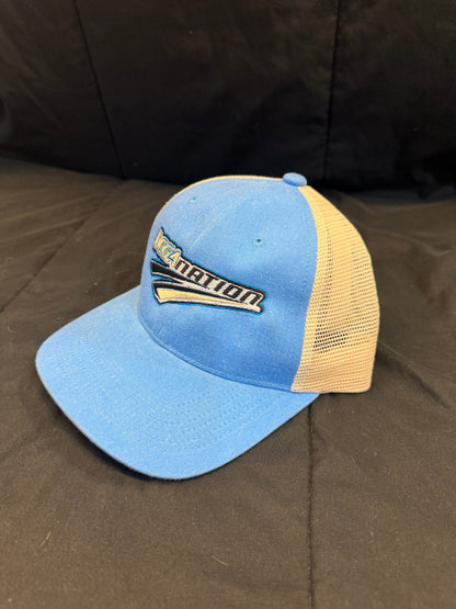 Ladies Blue Babe Ponytail Hat (Light Blue/Beige/Light Blue)