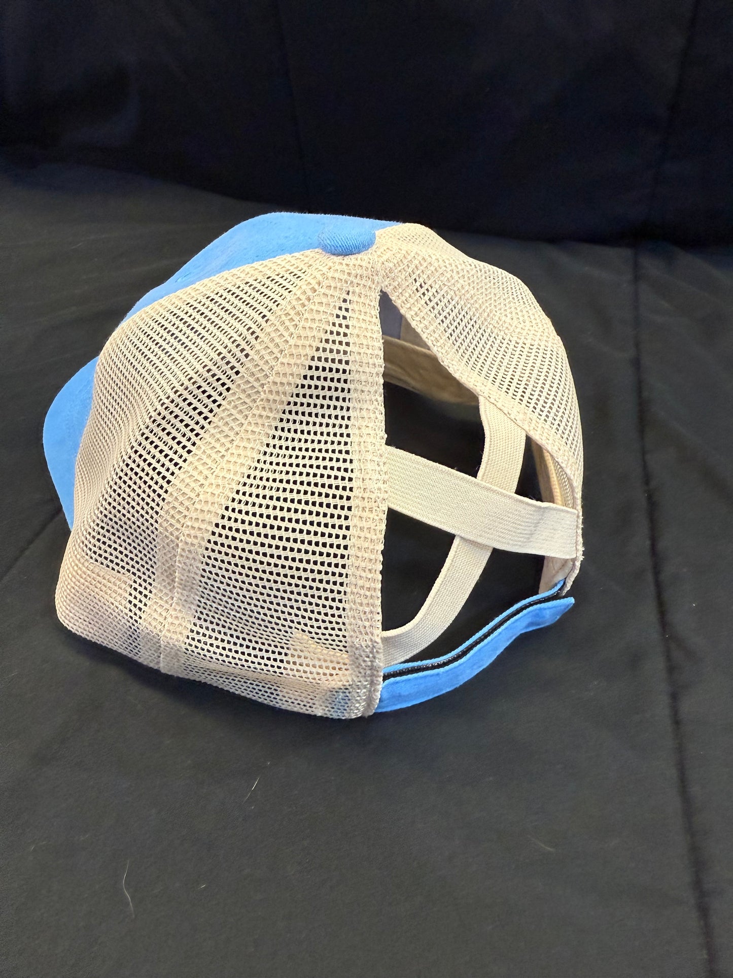 Ladies Blue Babe Ponytail Hat (Light Blue/Beige/Light Blue)